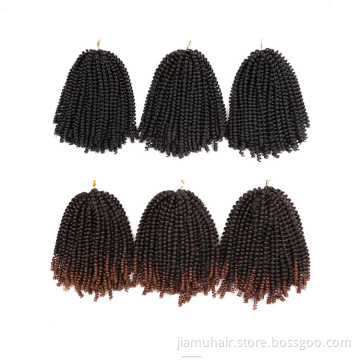 Spring Twist Crochet Hair 8Inch Ombre Bomb Twist Synthetic Braiding Hair 30roots Afro Curly Braids Hair Extension For Women